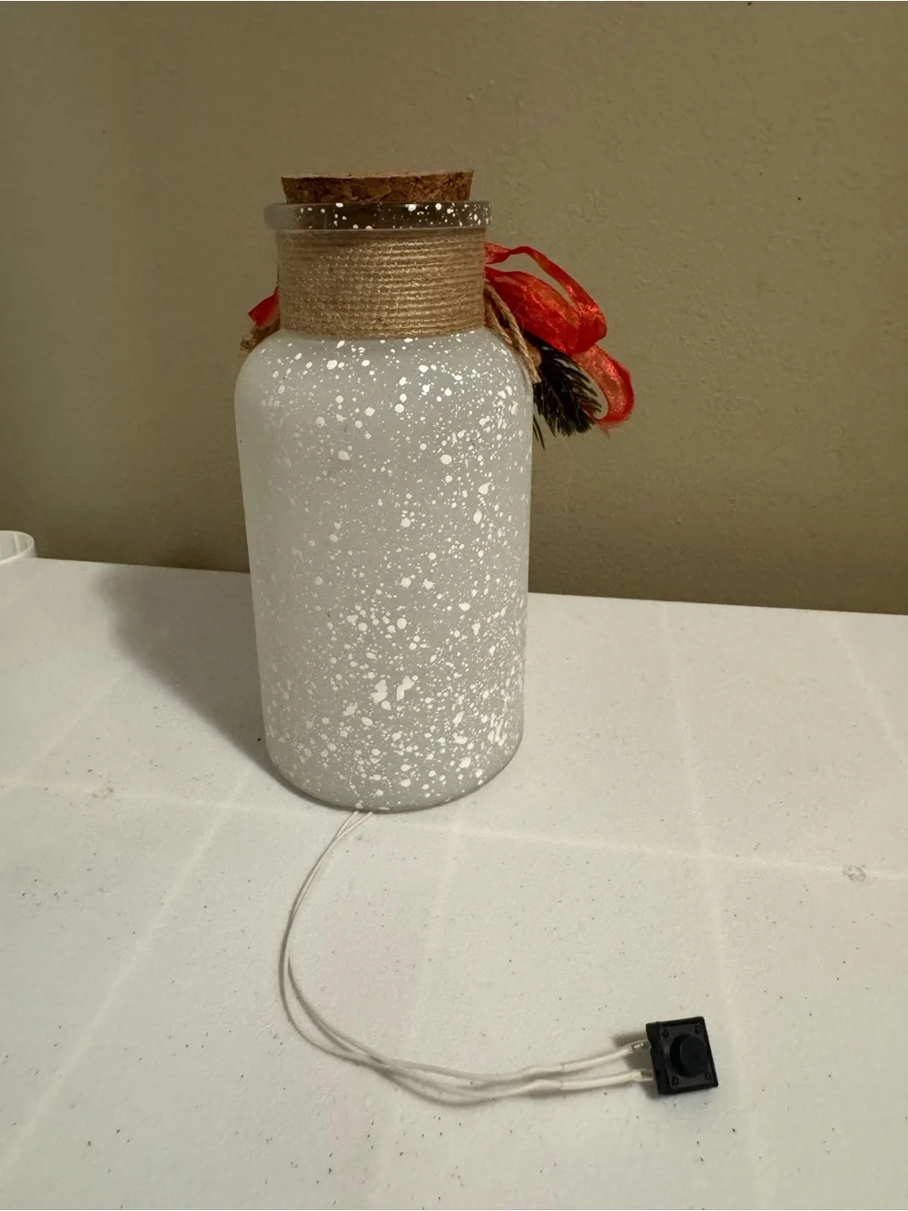 Christmas “JOY” Light-Up Glass Decor Accent